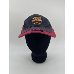FC Barcelona 1899 Adjustable Soccer Cap Hat Black Red FCB 100% Cotton‎